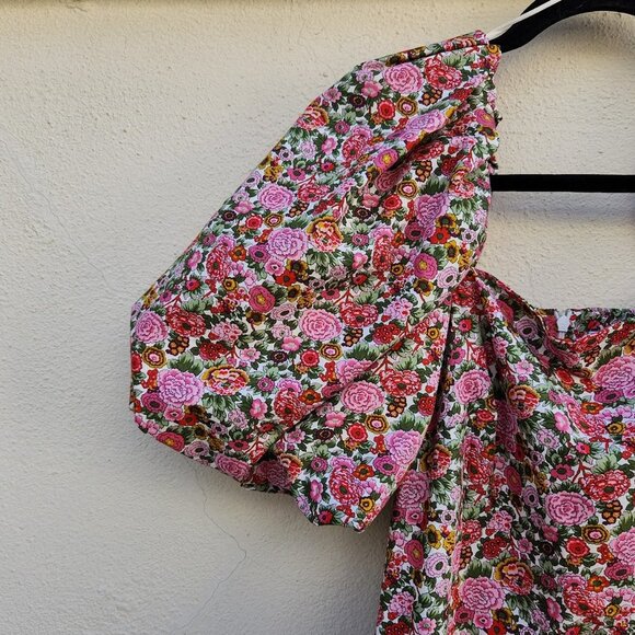 MNG Blogger Fav Volume Sleeve Floral Mini Dress - Picture 9 of 11